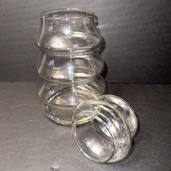 Vintage Clear Glass Christmas Tree Shaped 2-Part Candy Jar Container 10.5” - Picture 3 of 5